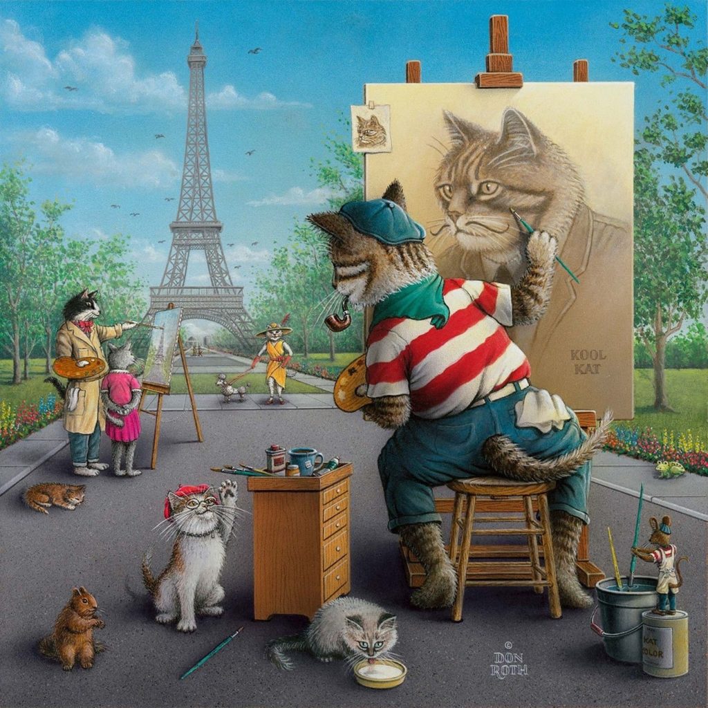 Cat painting a portrait in Paris.
Travel for Less